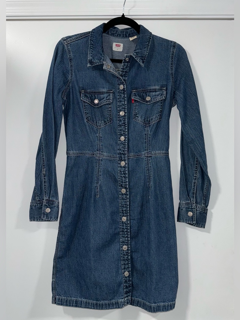Levi’s Ellie Denim Dress Size S Snap Front Western Jean Dress